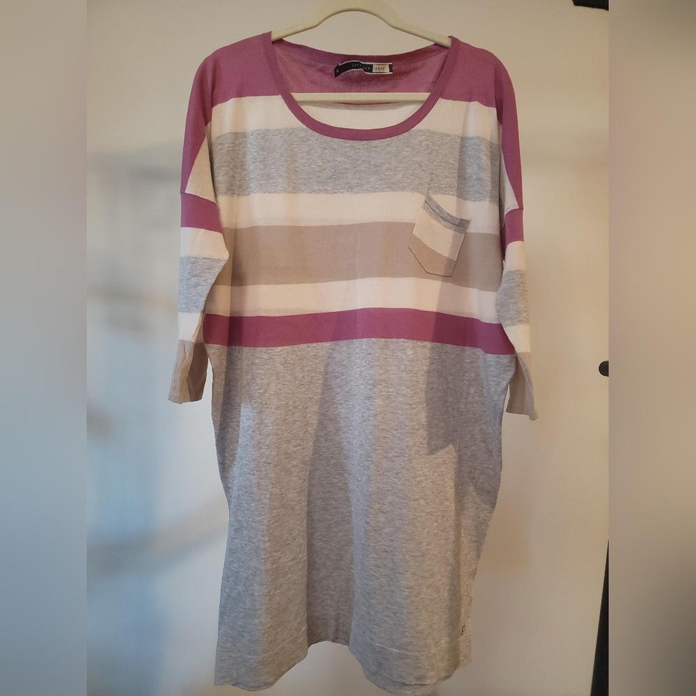 Sportmax Code Max Mara Women's Multicolor Striped Tunic Knit Sweater Size XL